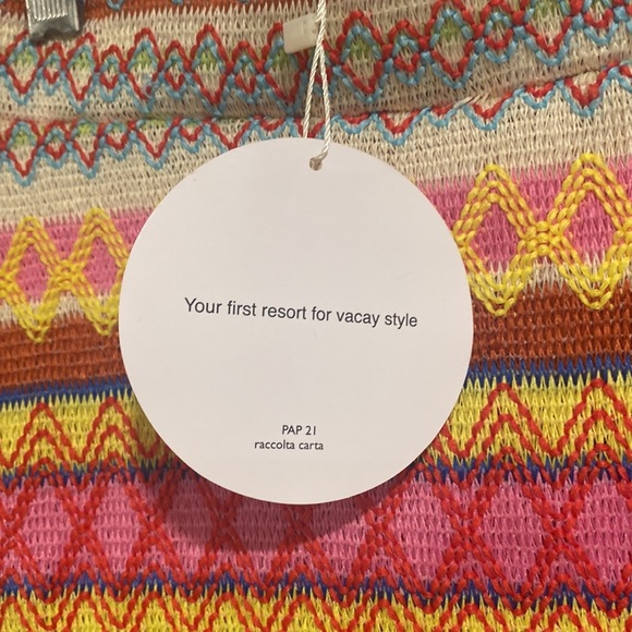 Shien Vcay swim suit cover up skirt with fringe bottom. Size M. - Picture 2 of 6